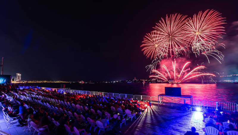 People watching fireworks