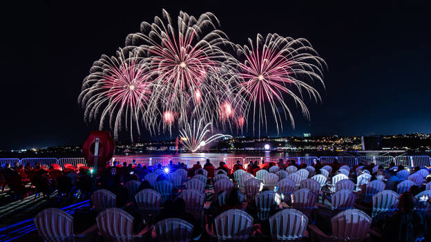 People watching fireworks